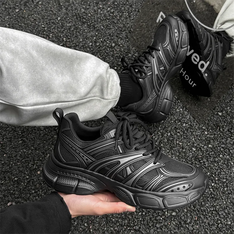 KUNGFUDEER Anti Slip Wear Resistant Low Top Chunky Sneakers Men's-7