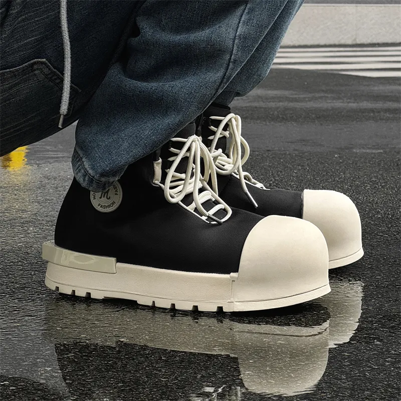 KUNGFUDEER Ankle Boots Unisex Black-3