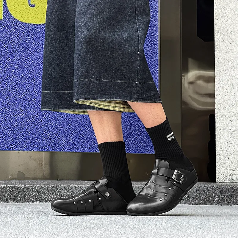 KUNGFUDEER Closed Toe Slippers Unisex Black-4