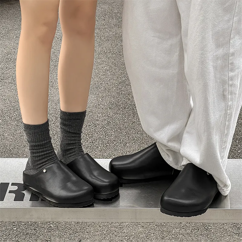 KUNGFUDEER Rubber Sole Stud Abrasion Resistant Slip Resistant Closed Toe Slippers Unisex-8