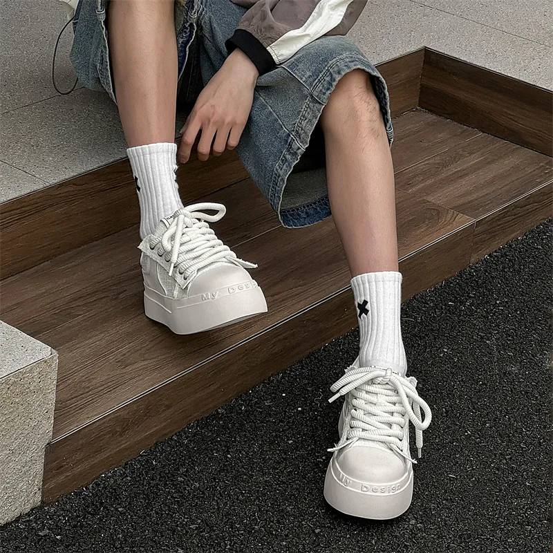 KUNGFUDEER Freestyle Definition Slip Resistant Height Increasing Low Top Skateboard Shoes Men's-7