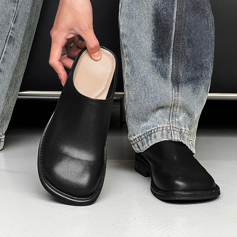 KUNGFUDEER Abrasion Resistant Slip Resistant Closed Toe Slippers Men's Black-1
