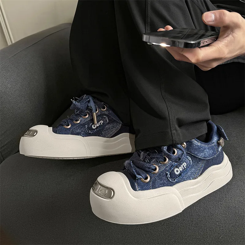 KUNGFUDEER Doll Plan Canvas Shoes Unisex Denim Blue-2