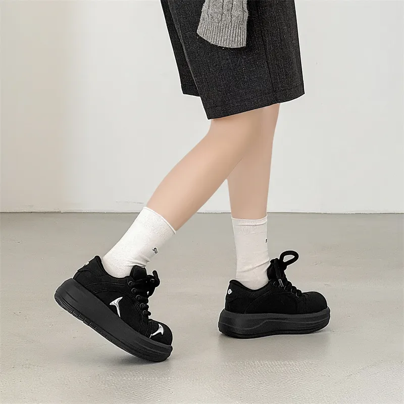 KUNGFUDEER Doll Plan Slip Resistant Height Increasing Low Top Skateboard Shoes Unisex-8