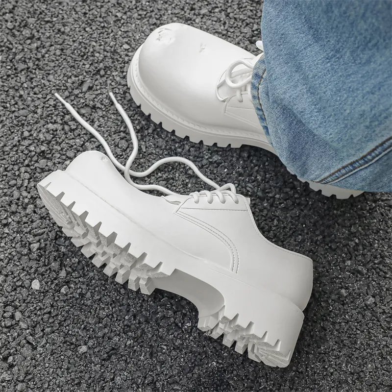 KUNGFUDEER Distressed Aesthetics Anti Slip And Wear Resistant Height Increasing Low Top Casual Shoes Unisex-13