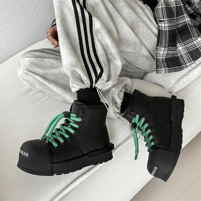 KUNGFUDEER Slip Resistant Height Increasing High Top Casual Shoes Unisex-8