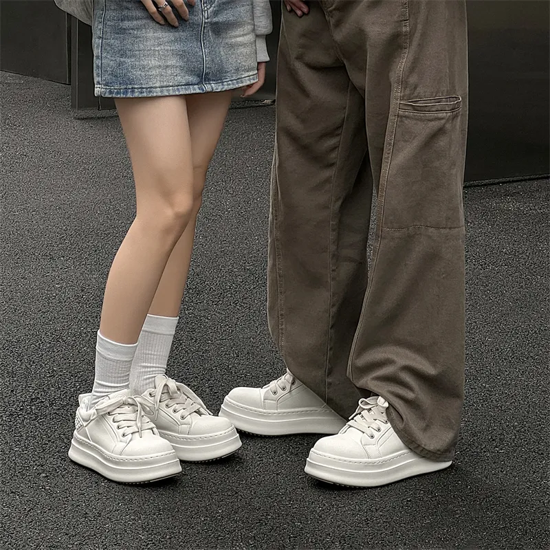 Active Trainee Exclusive Low Top Trendy Board Shoes Unisex Pure White Color-37