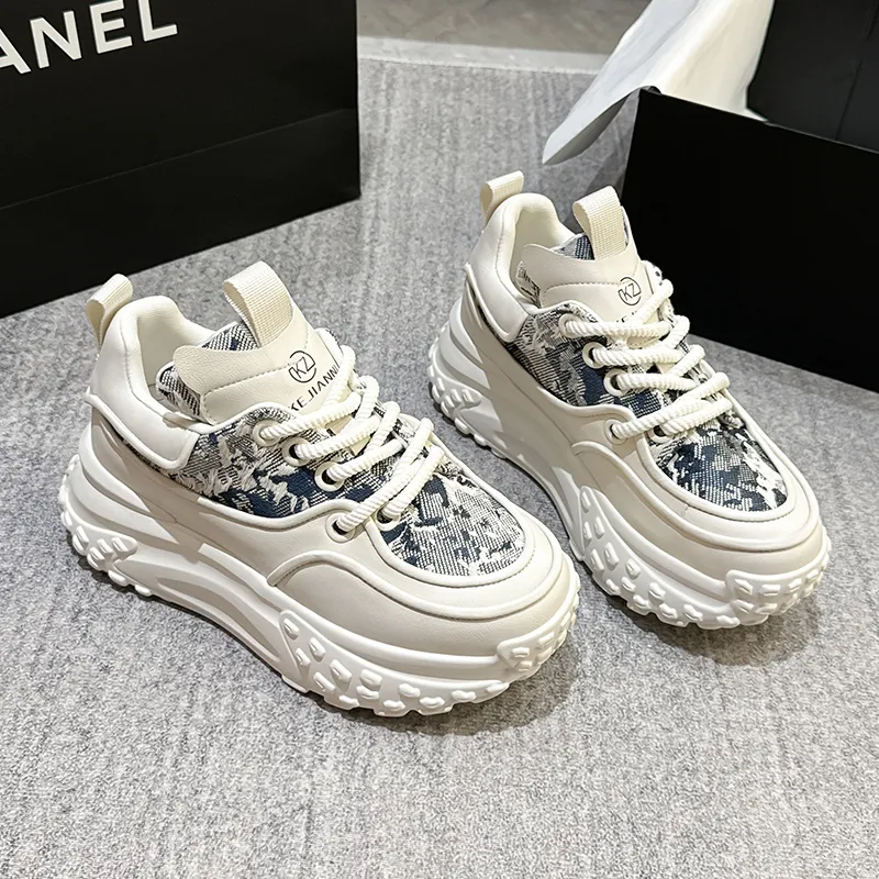 KEJIANNI Wear resistant And Lightweight Low Top Chunky Sneakers Women's-1