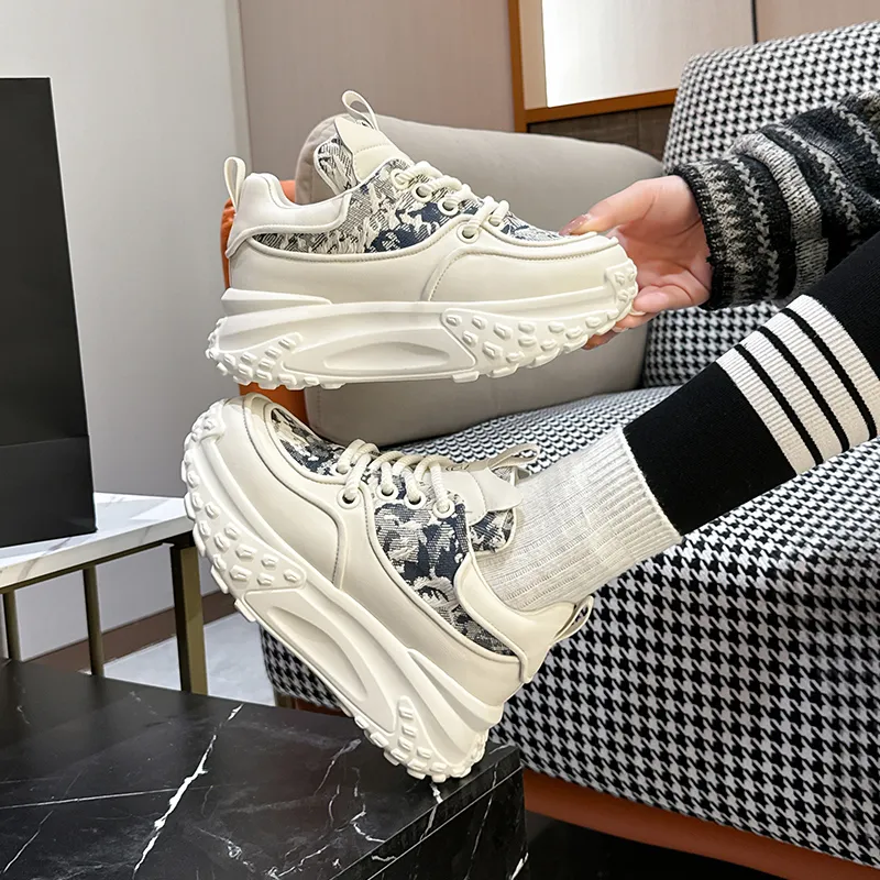 KEJIANNI Wear resistant And Lightweight Low Top Chunky Sneakers Women's-4