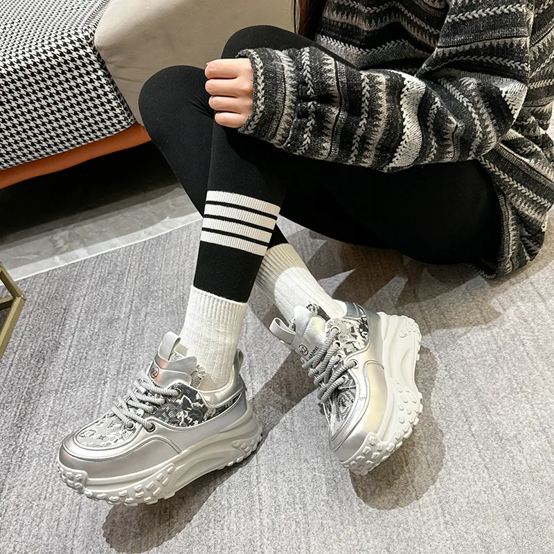 KEJIANNI Wear resistant And Lightweight Low Top Chunky Sneakers Women's-12