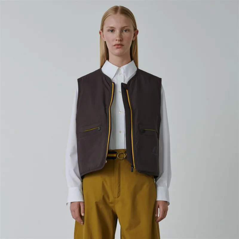 K-WAY LE VRAI 2.1 AMIABLE LARZAC SOEUR Vest Unisex Dark Brown-2