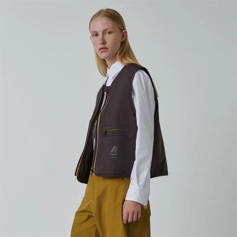 K-WAY LE VRAI 2.1 AMIABLE LARZAC SOEUR Vest Unisex Dark Brown-3