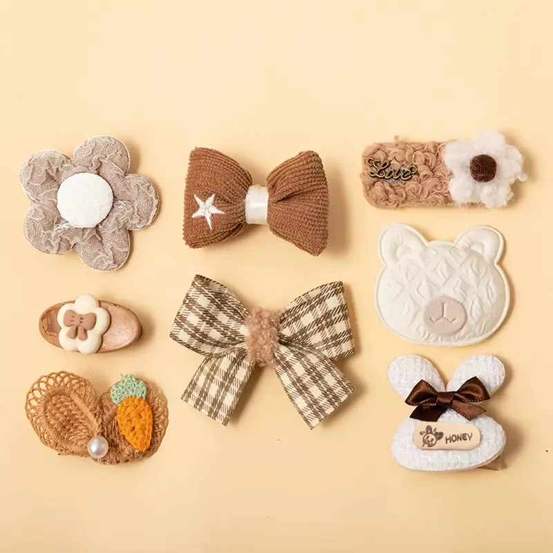ARPOLINE Hair Clips Women's White Brown-1