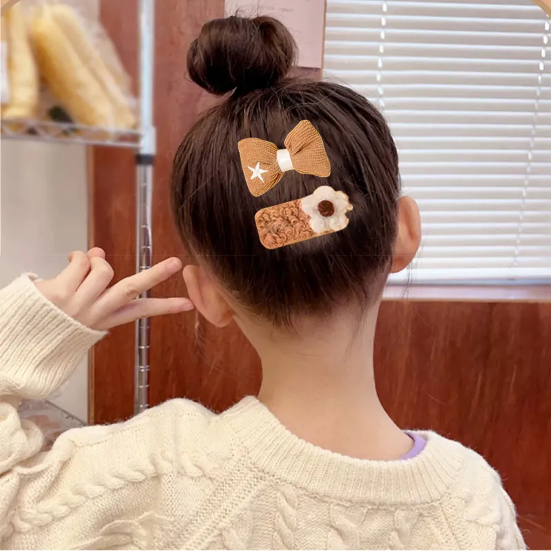 ARPOLINE Hair Clips Women's White Brown-3