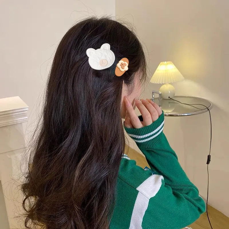 ARPOLINE Hair Clips Women's White Brown-4