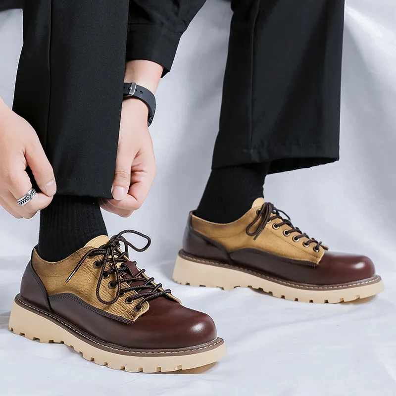 Beidouniao Dress Shoes Men's Brown-19
