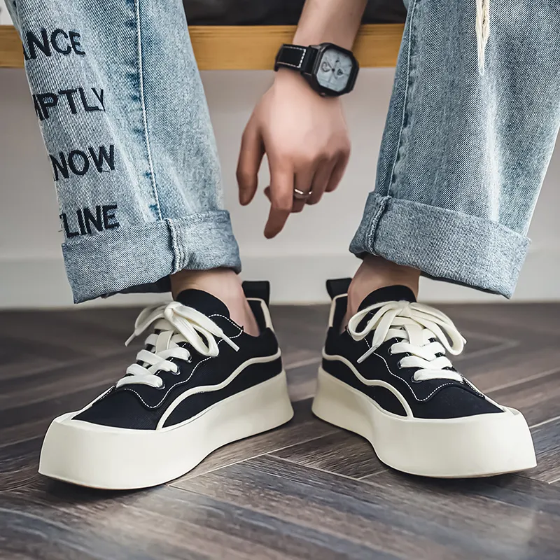 Beidouniao Low Top Skateboard Shoes Men's Black-5