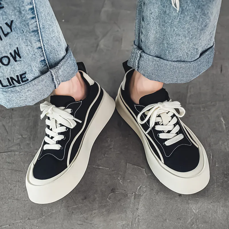 Beidouniao Low Top Skateboard Shoes Men's Black-2