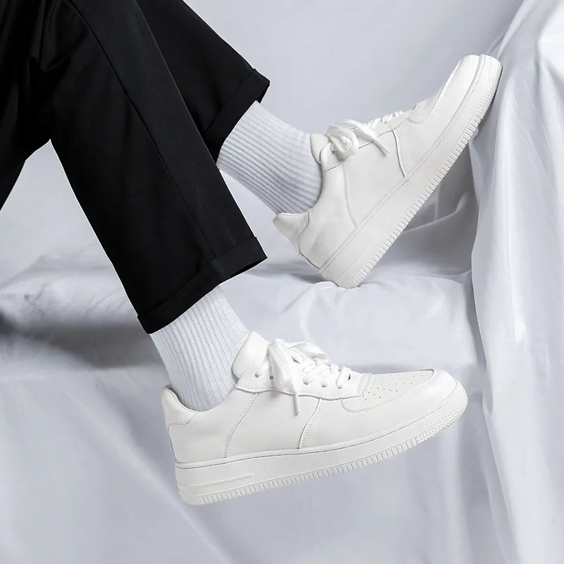 Beidouniao Low Top Skateboard Shoes Men's White-9