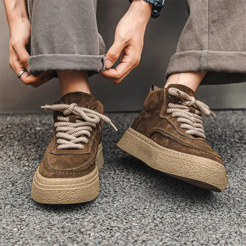 Beidouniao Anti Slip Wear Resistant Mid Top Casual Shoes Men's-13
