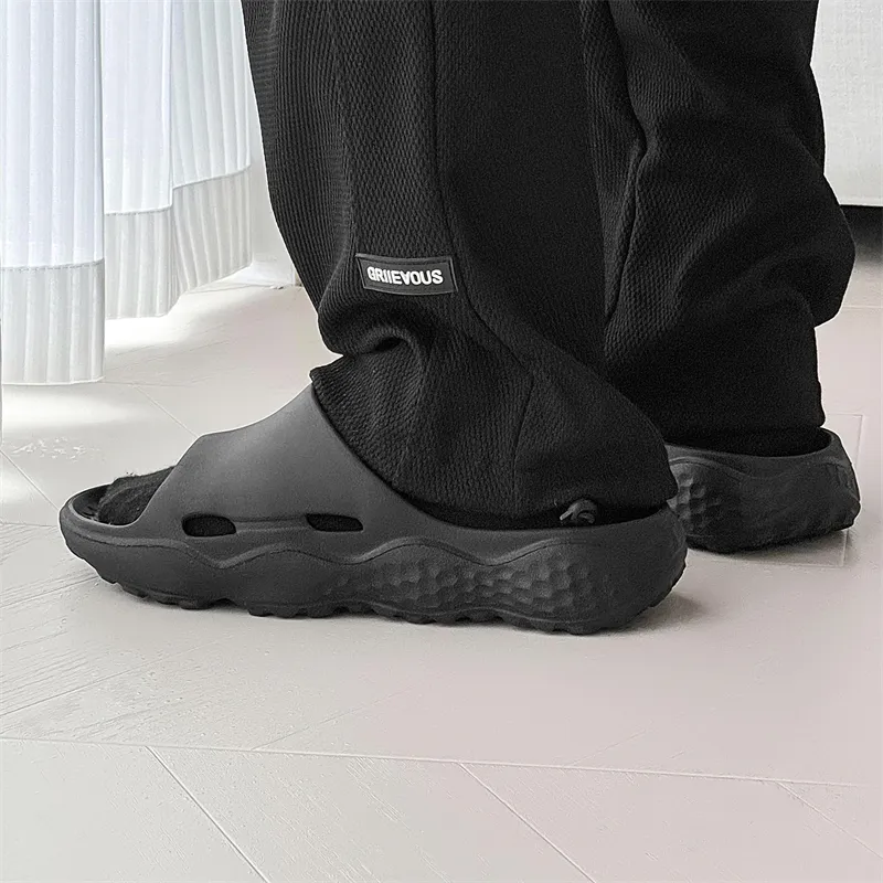Beidouniao EVA Slip-Resistant Slide Slippers Men's White-11