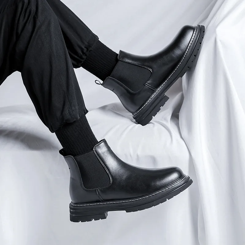 Beidouniao Chelsea Boots Men Black-10