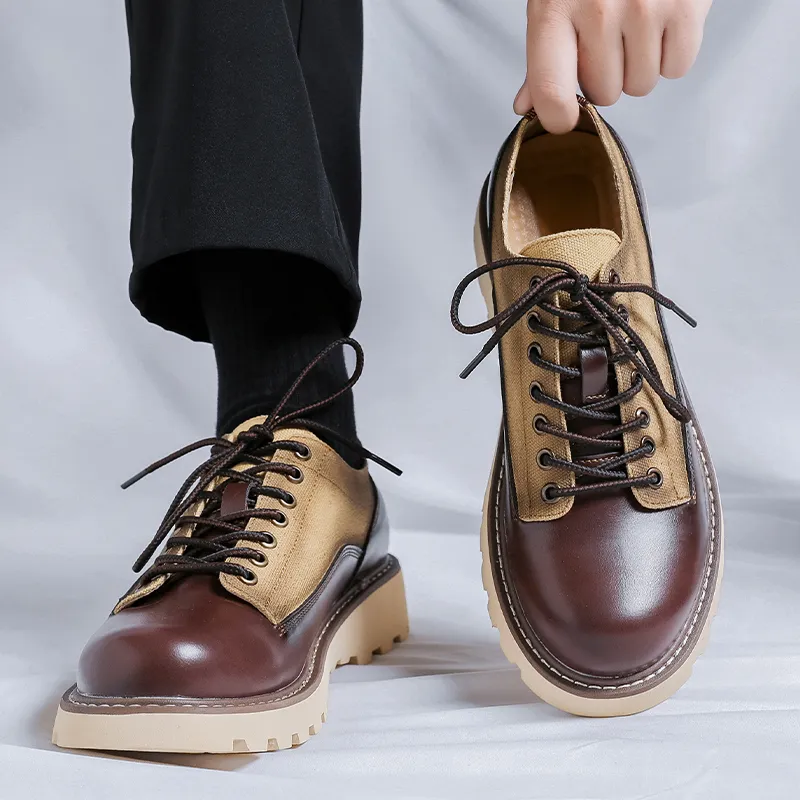 Beidouniao Dress Shoes Men's Brown-17