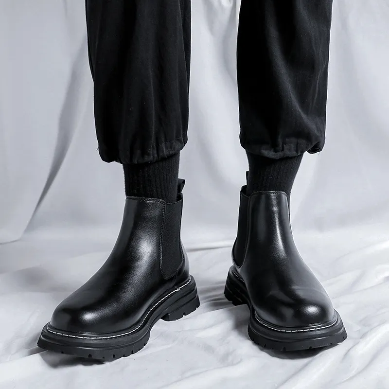 Beidouniao Chelsea Boots Men Black-7
