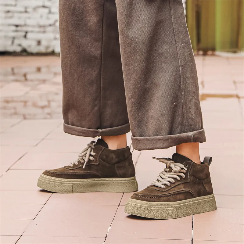 Beidouniao Anti Slip Wear Resistant Mid Top Casual Shoes Men's-15