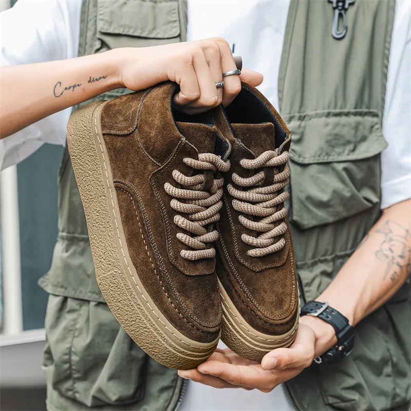 Beidouniao Anti Slip Wear Resistant Mid Top Casual Shoes Men's-11