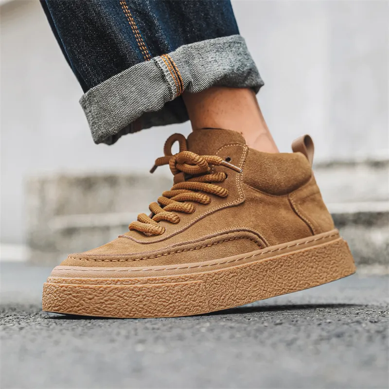 Beidouniao Anti Slip Wear Resistant Mid Top Casual Shoes Men's-3
