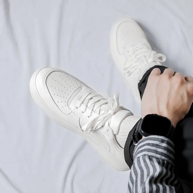 Beidouniao Low Top Skateboard Shoes Men's White-5