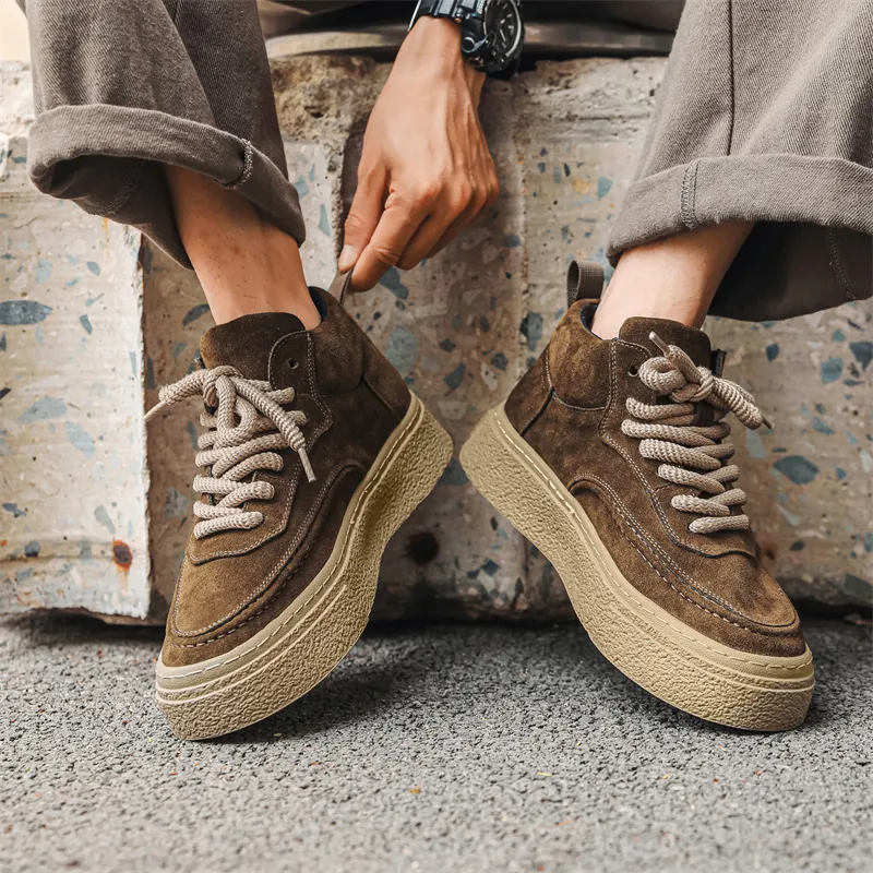 Beidouniao Anti Slip Wear Resistant Mid Top Casual Shoes Men's-17