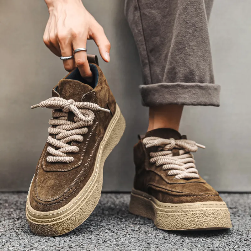 Beidouniao Anti Slip Wear Resistant Mid Top Casual Shoes Men's-12