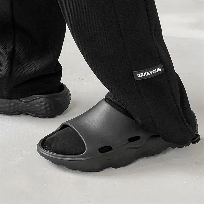 Beidouniao EVA Slip-Resistant Slide Slippers Men's White-9