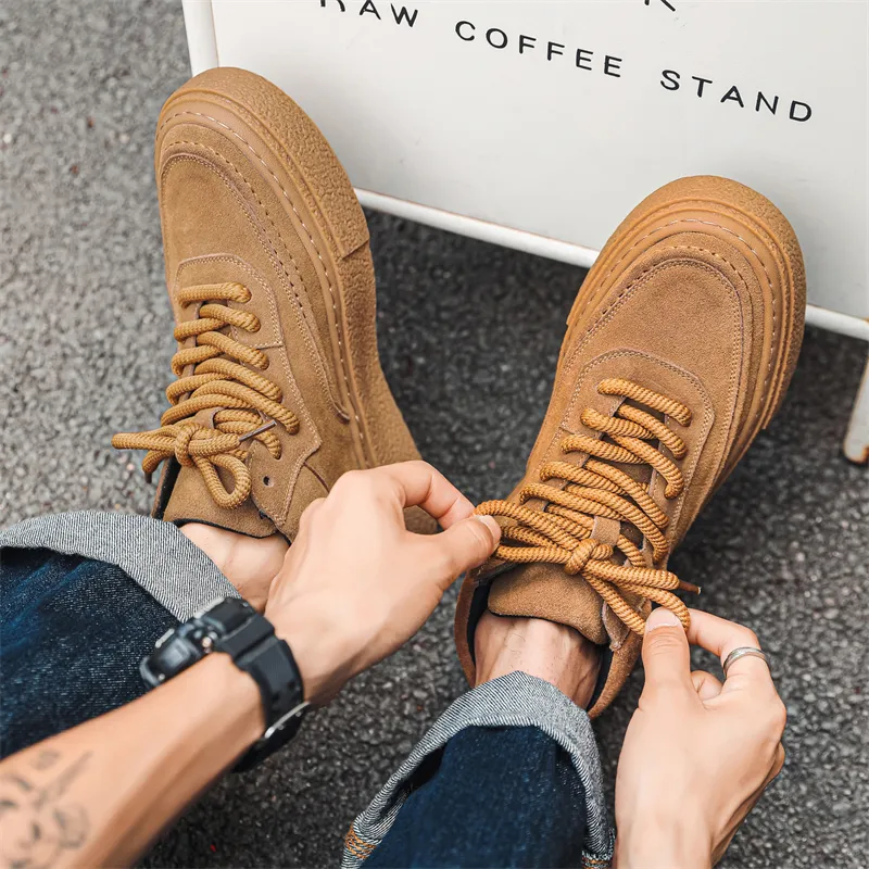 Beidouniao Anti Slip Wear Resistant Mid Top Casual Shoes Men's-4