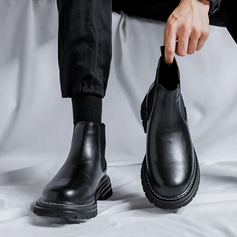 Beidouniao Chelsea Boots Men Black-11