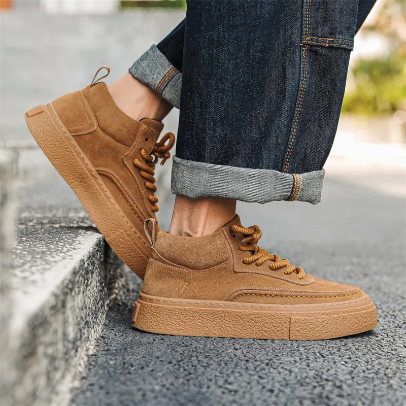 Beidouniao Anti Slip Wear Resistant Mid Top Casual Shoes Men's-2