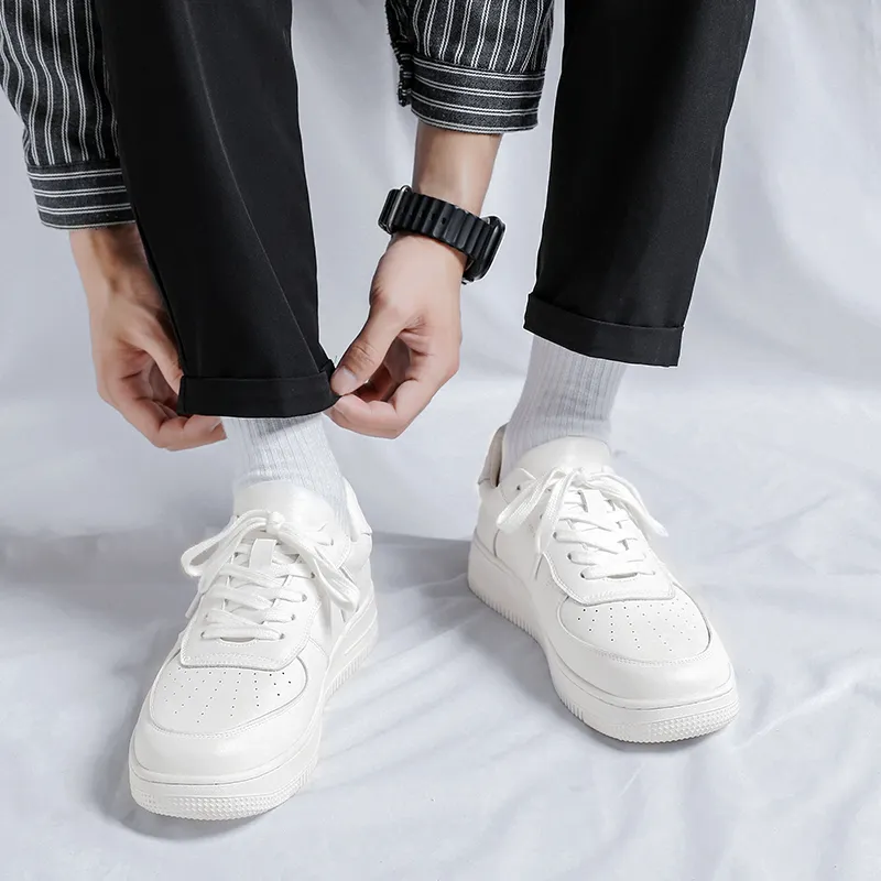 Beidouniao Low Top Skateboard Shoes Men's White-11
