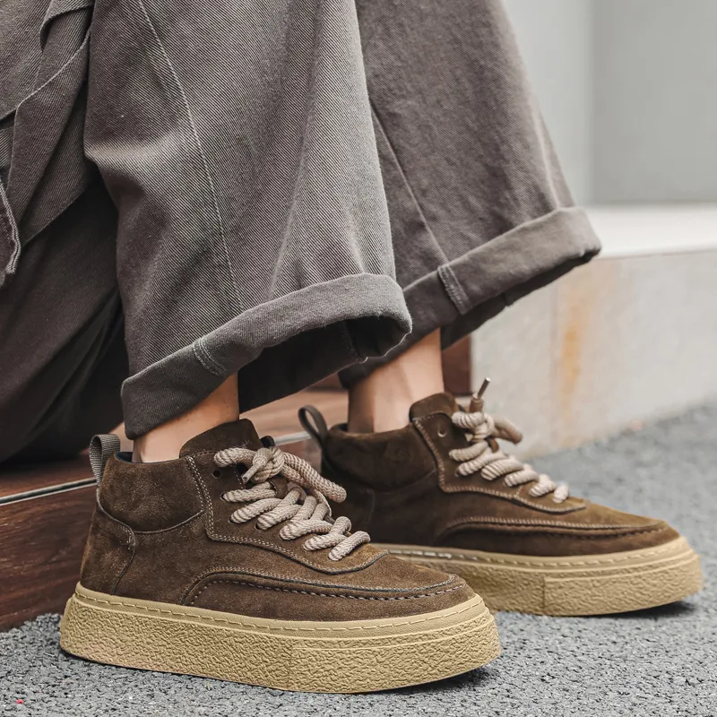 Beidouniao Anti Slip Wear Resistant Mid Top Casual Shoes Men's-19