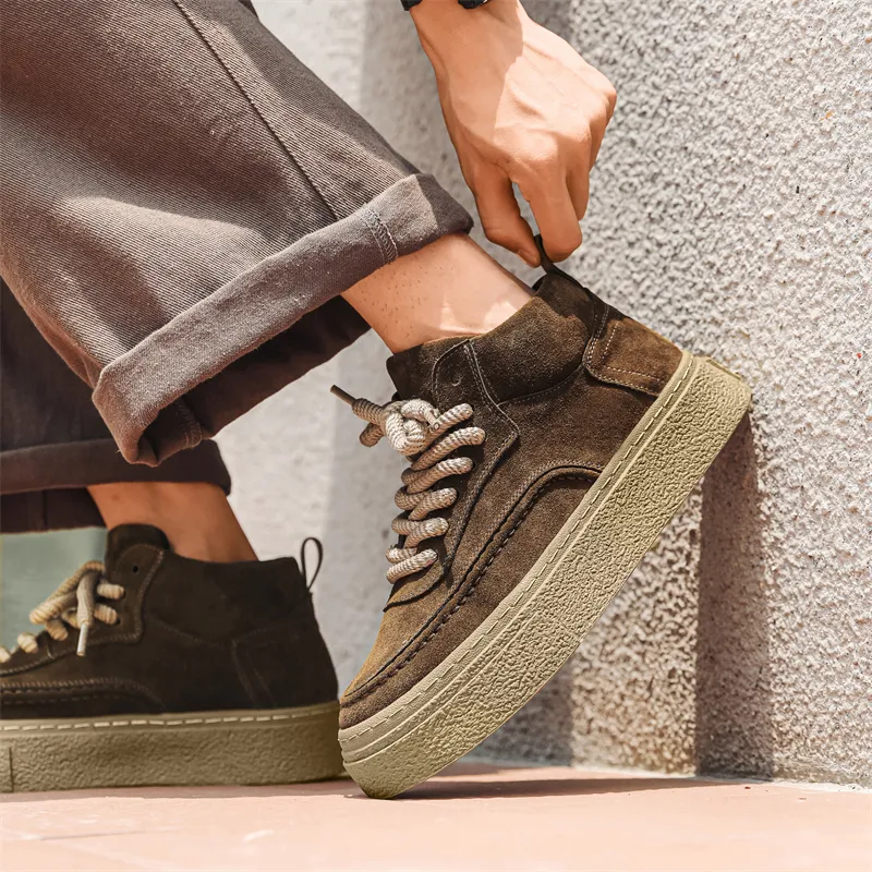 Beidouniao Anti Slip Wear Resistant Mid Top Casual Shoes Men's-16