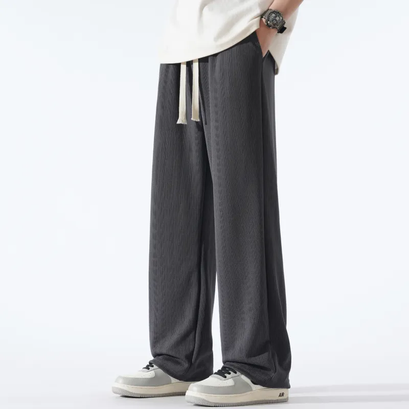 G21 Ice Silk Draped Wrinkle Resistant Knitted Sweatpants Unisex-14