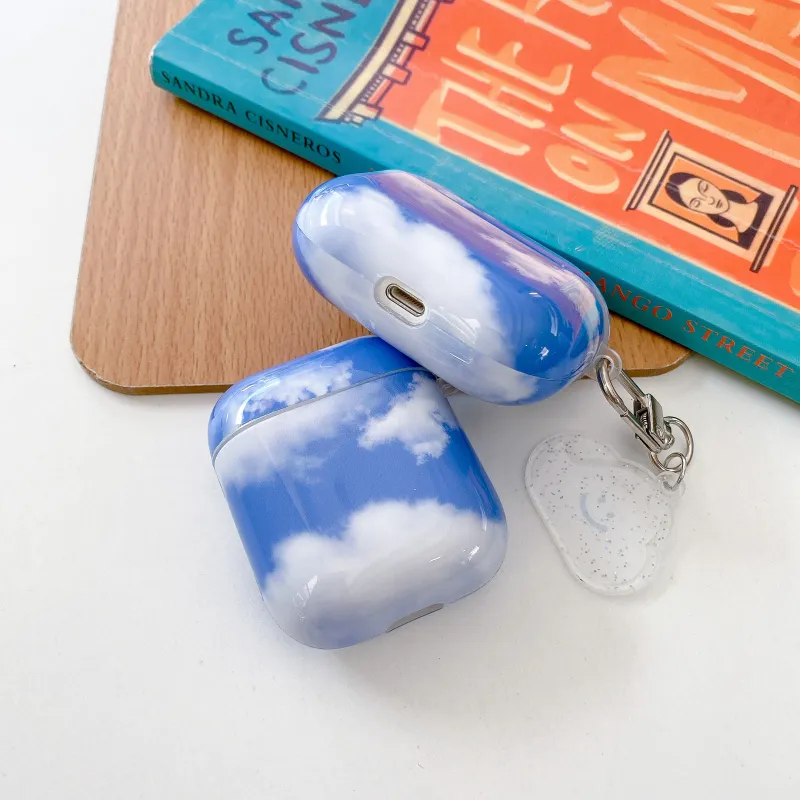 CORBELLATI Suitable For Apple Airpods 1/2/3/pro1/2 TPU Blue Sky And White Clouds Headphone Cases-17
