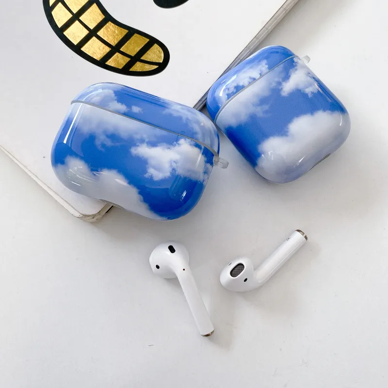 CORBELLATI Suitable For Apple Airpods 1/2/3/pro1/2 TPU Blue Sky And White Clouds Headphone Cases-12
