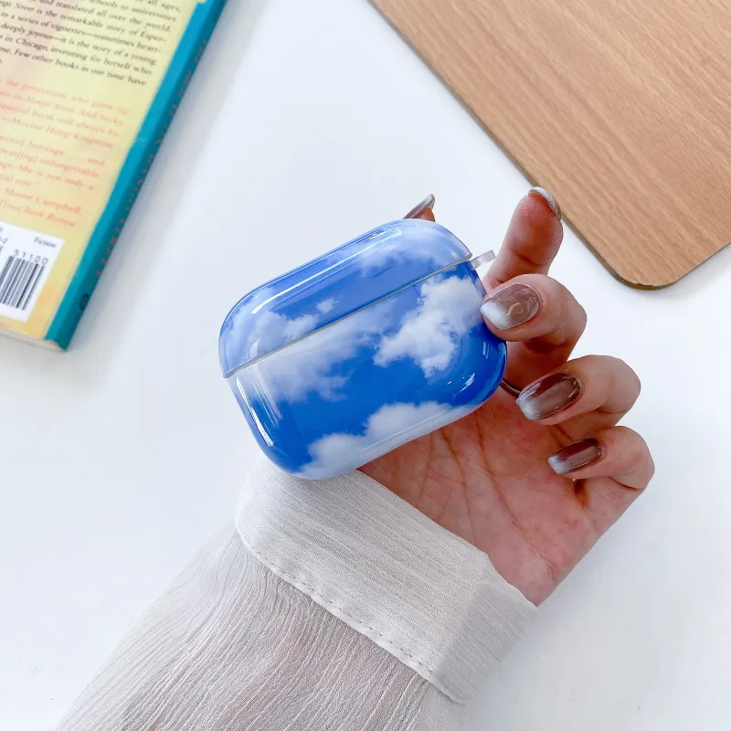 CORBELLATI Suitable For Apple Airpods 1/2/3/pro1/2 TPU Blue Sky And White Clouds Headphone Cases-9