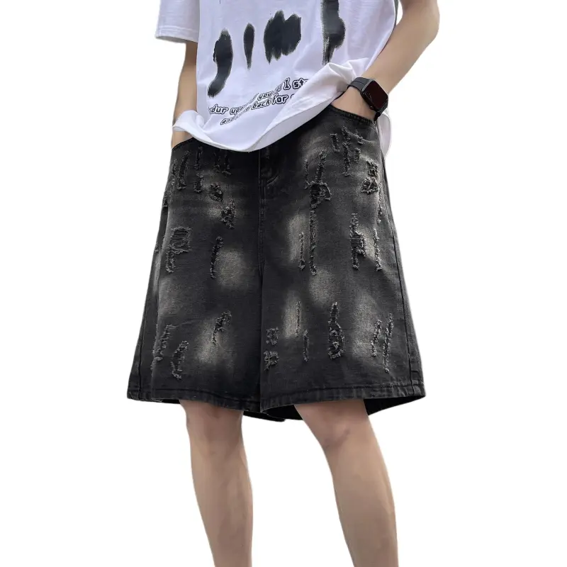 Jeep Denim Shorts Unisex Black Gold-2