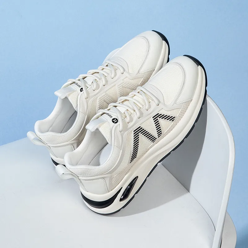 KANGNAI Breathable Low Top Casual Shoes Men's Ecru-5