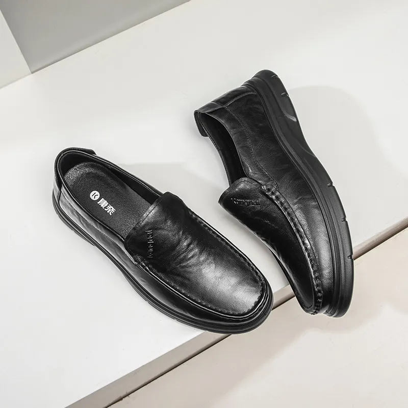 KANGNAI Men's Casual Shoes Men Low Top Black-6