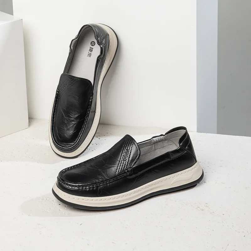 KANGNAI Casual Shoes Men's Black-6