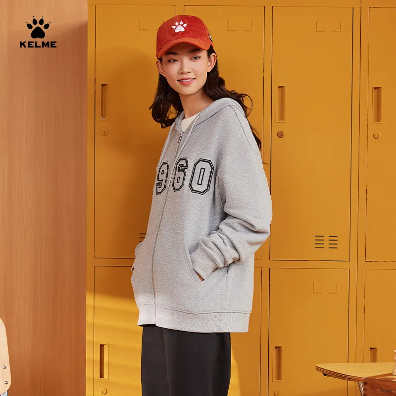 KELME Hooded Cardigan Coat Sweatshirt Unisex-9
